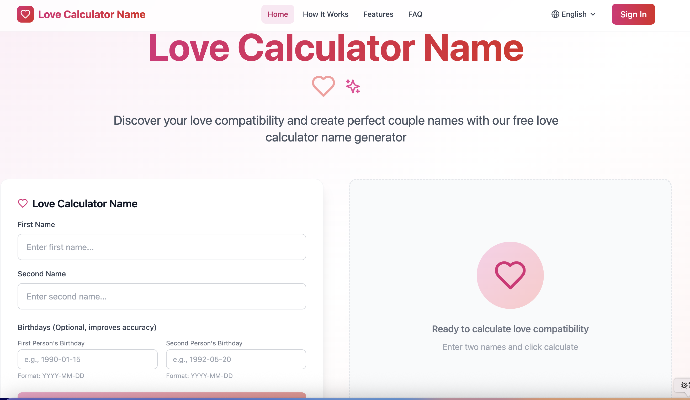 Love Calculator Name logo