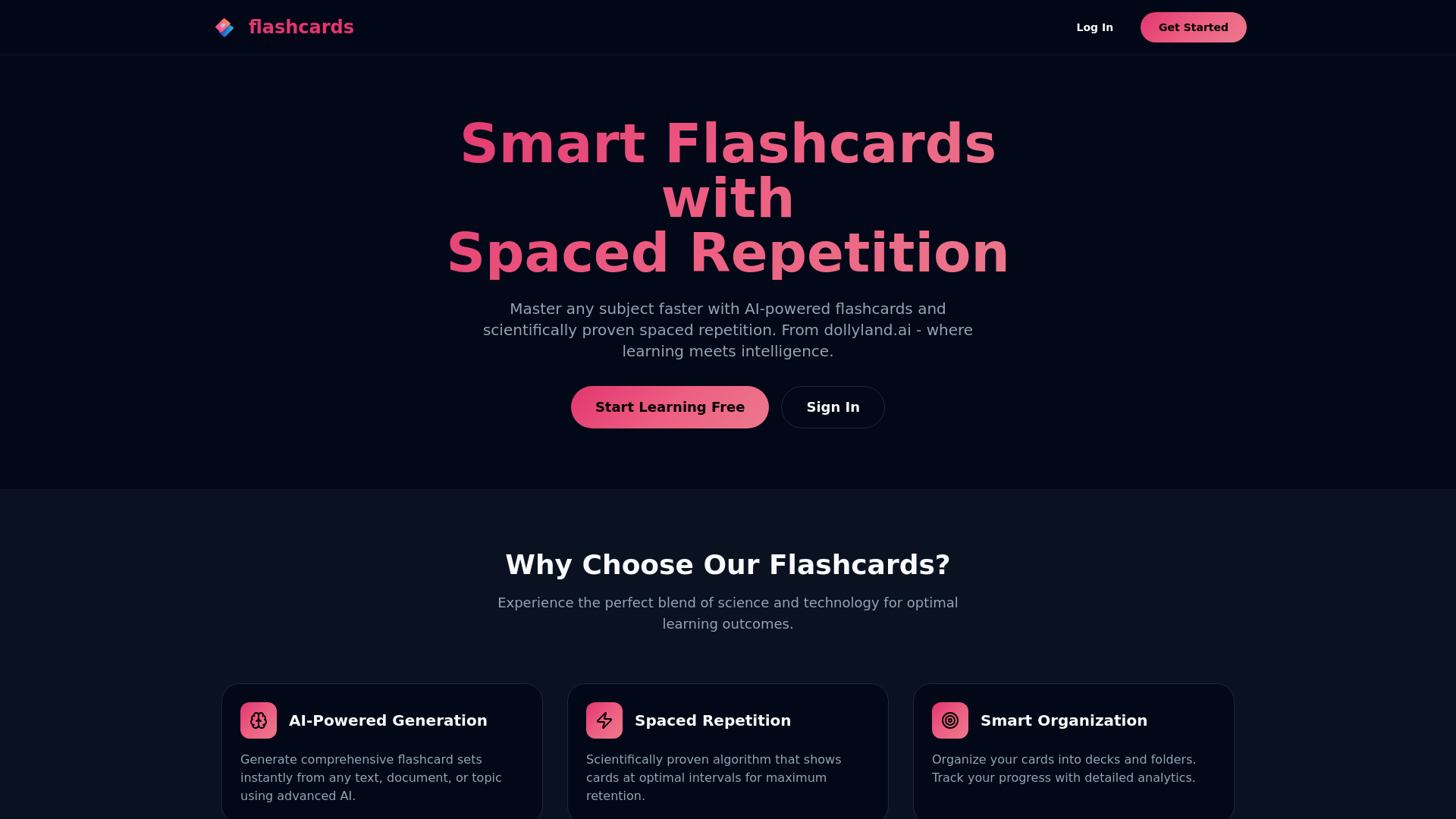 flashcards from dollyland.ai gallery image
