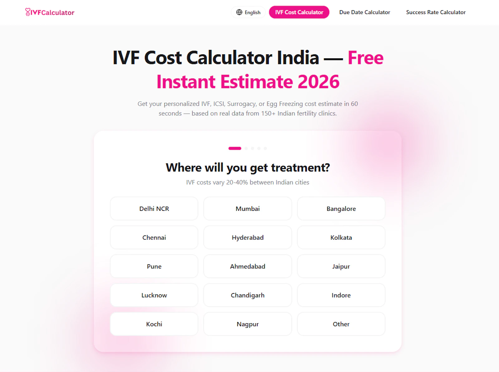 IVF Calculator India screenshot 1