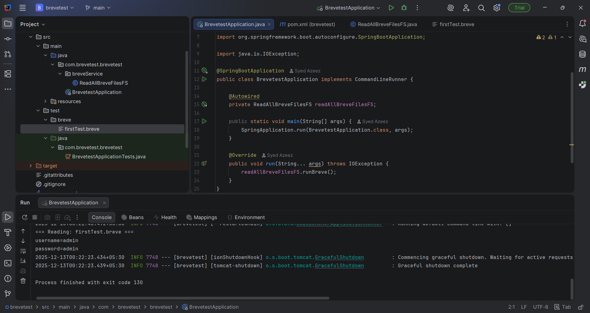 breveTest - Screenshot 2 showing product features and functionality