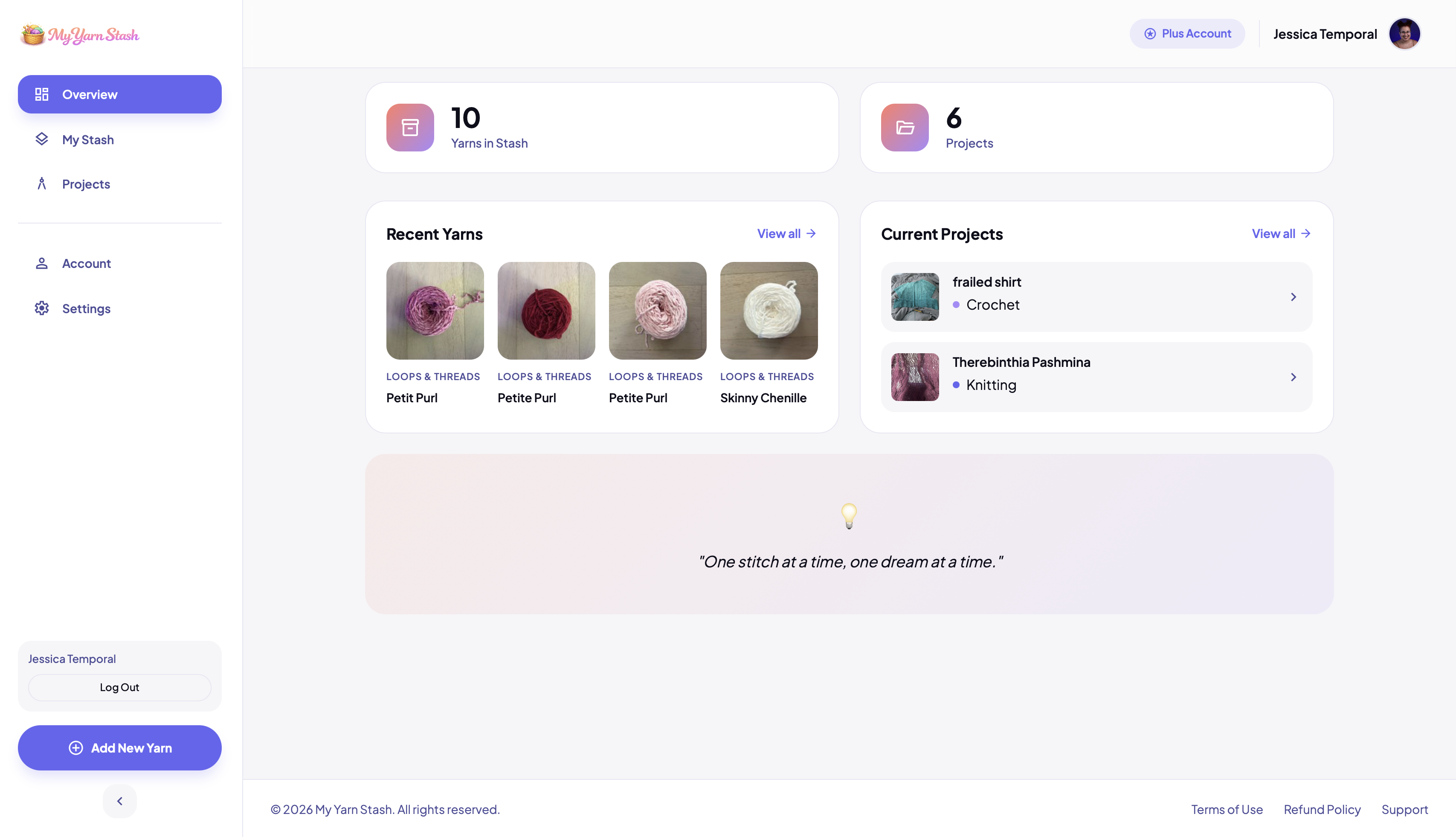 My Yarn Stash - Main product screenshot demonstrating key features and user interface