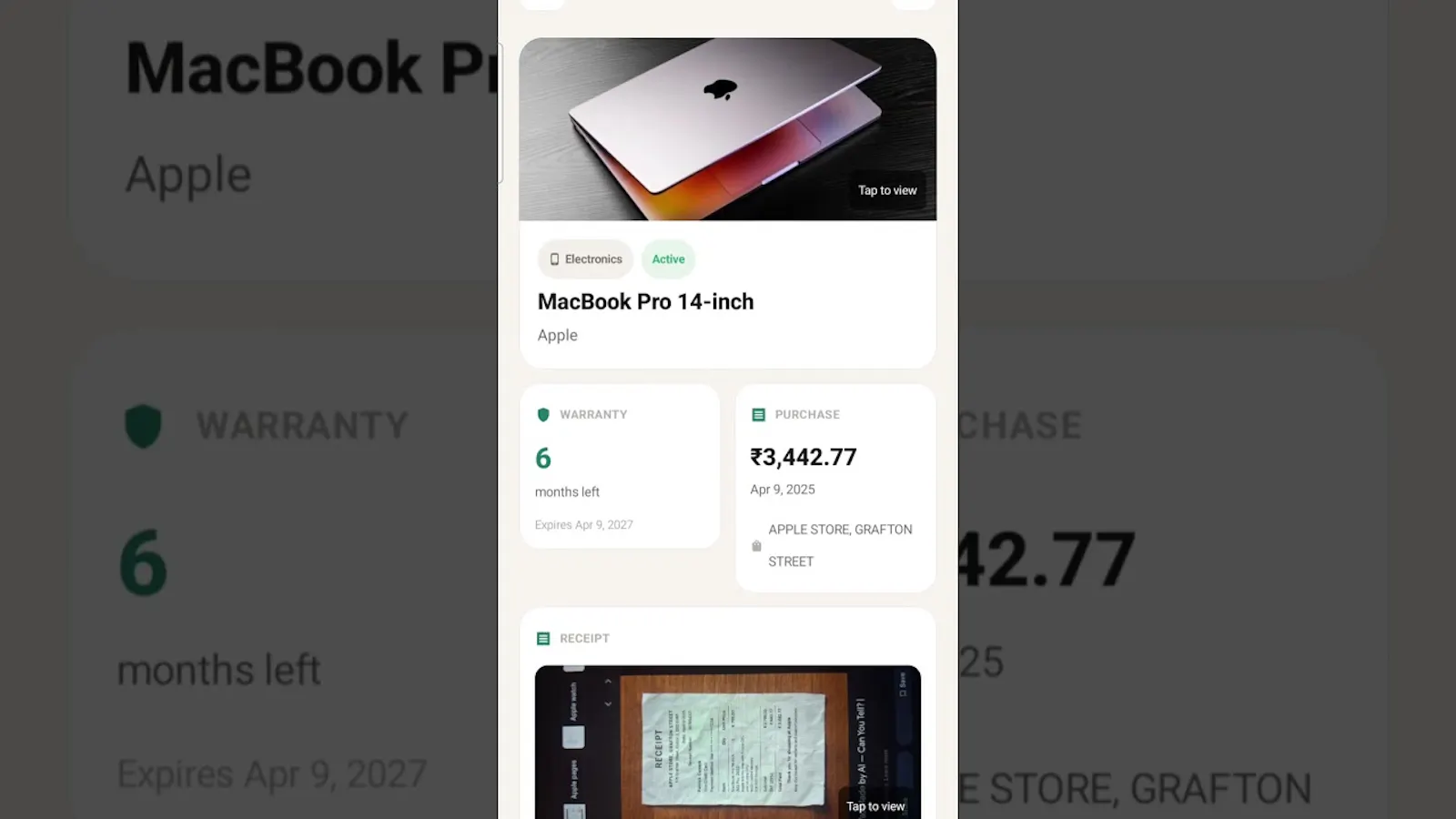 ReceiptVault: Warranty Tracker screenshot 1 (video preview)
