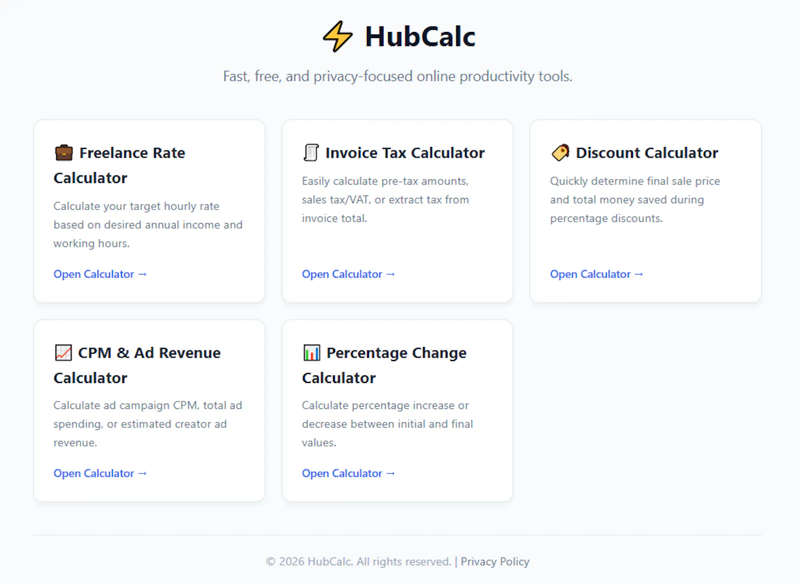 HubCalc screenshot 1