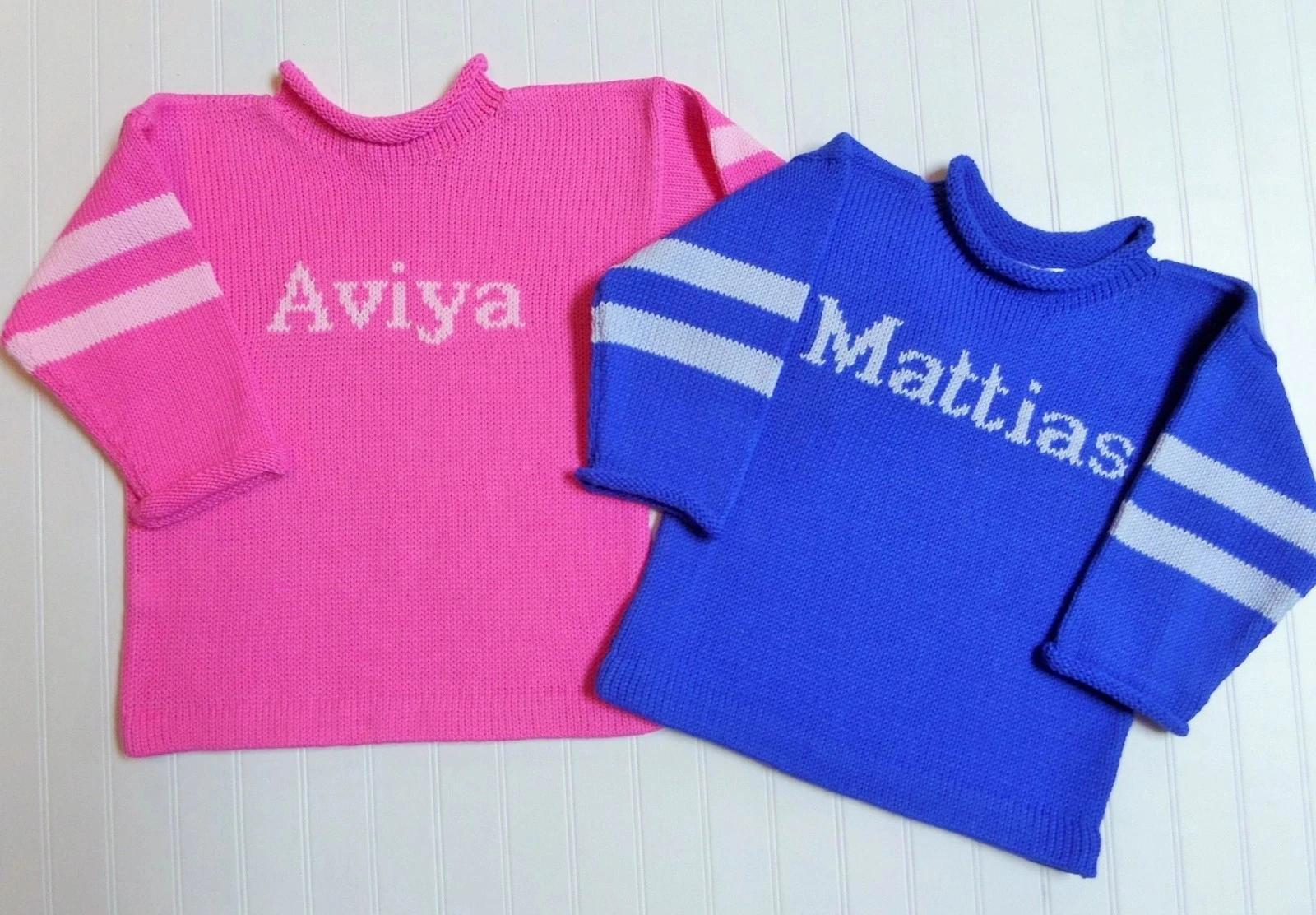 Sleeve Stripe Sweater With Name /2 Color screenshot 1