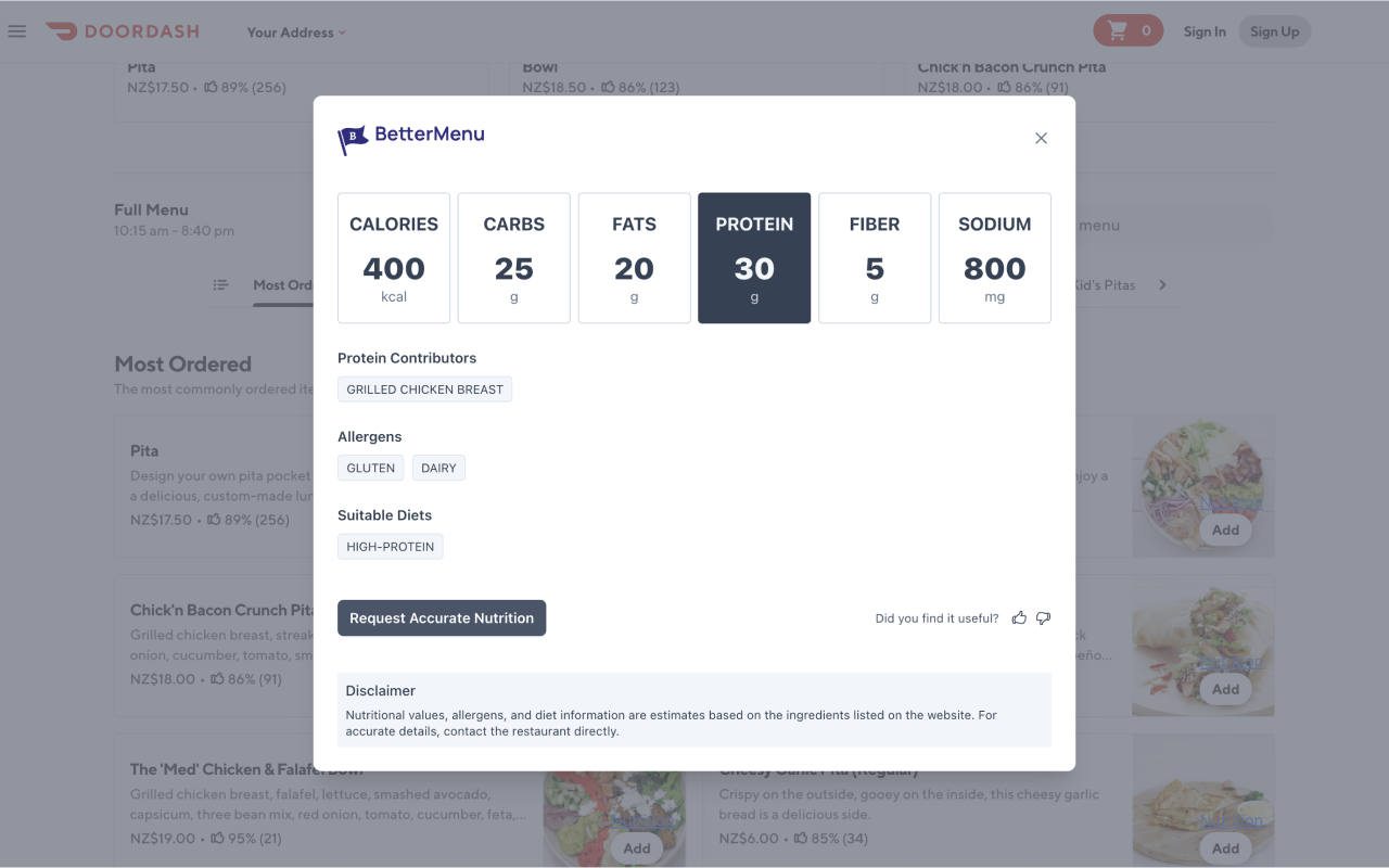 BetterMenu for Doordash media 2