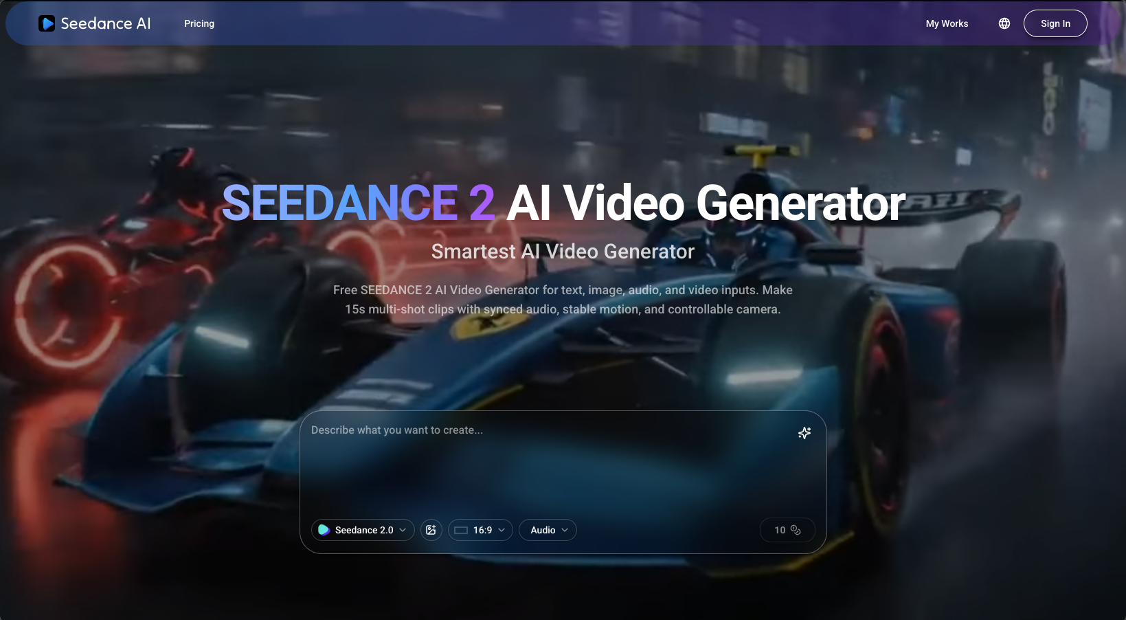 Seedance AI - Main product screenshot demonstrating key features and user interface