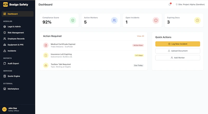Bosigo Health & Safety screenshot 2