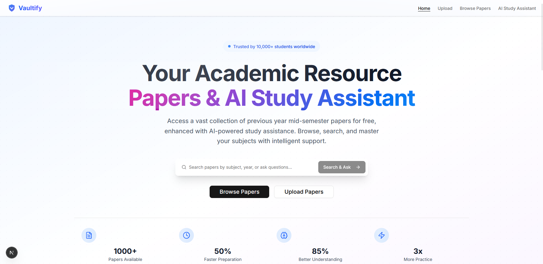 Vaultify - AI -Studienassistent und Smart Paper Management Medien 2