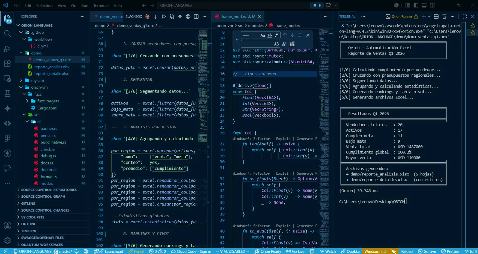 Orion Language screenshot 7