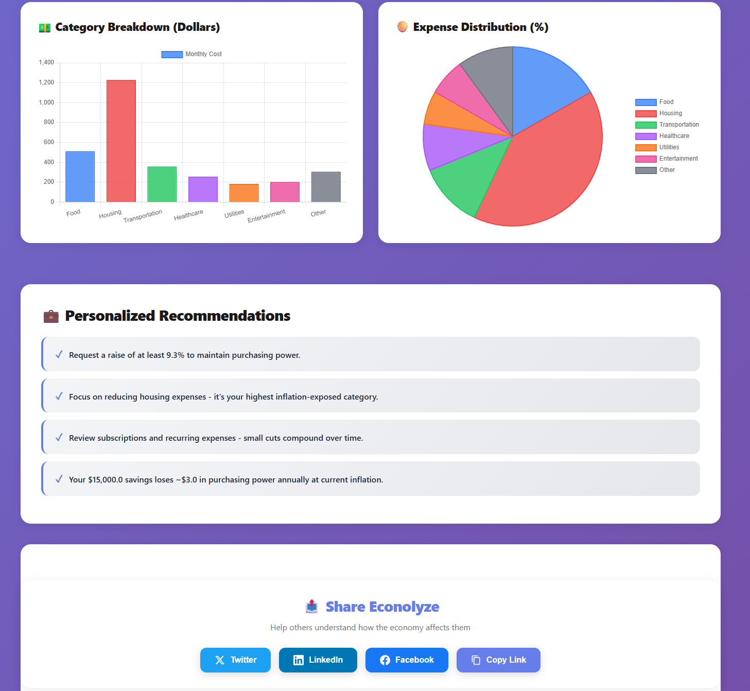 Econolyze - Screenshot 2 showing product features and functionality
