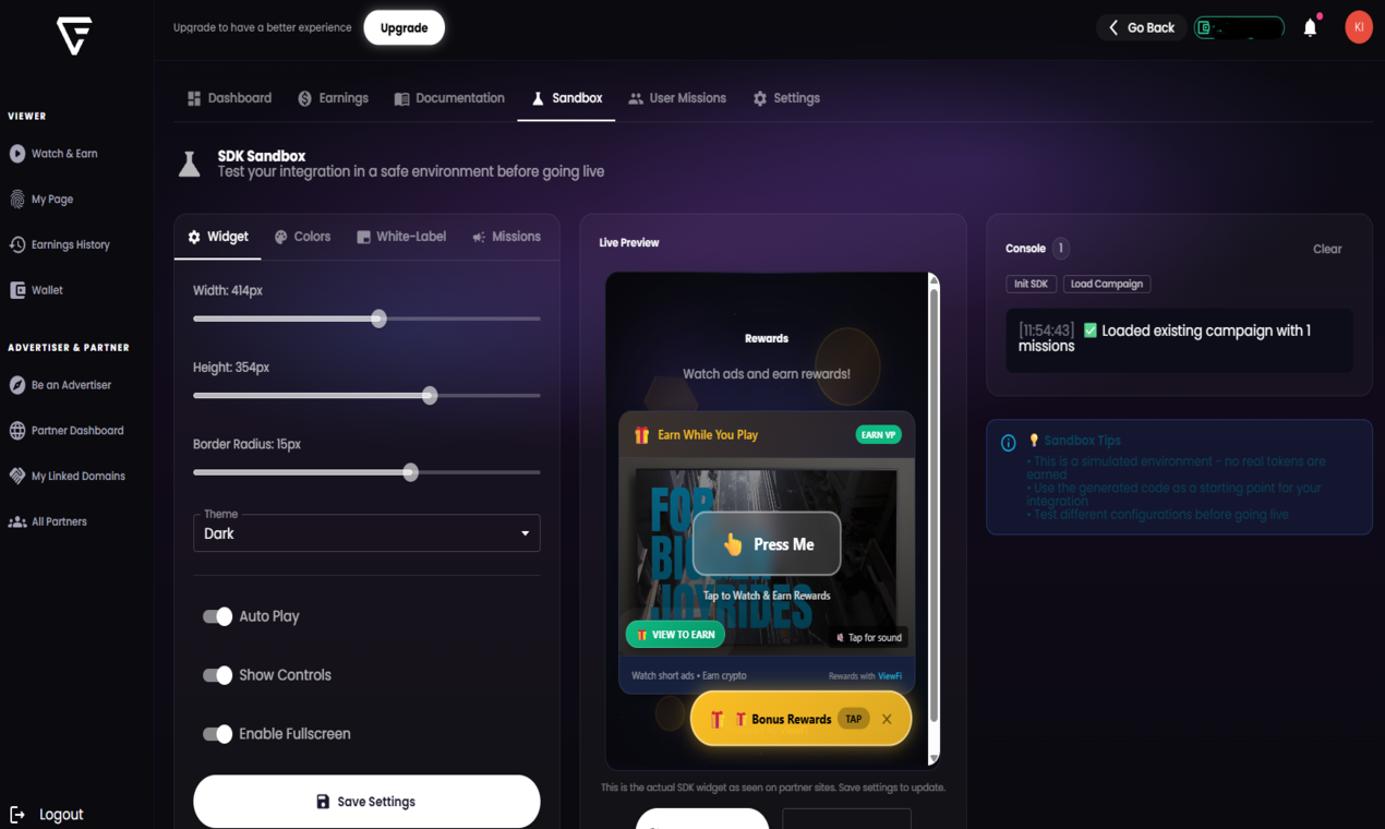 ViewFi ad sdk gallery image