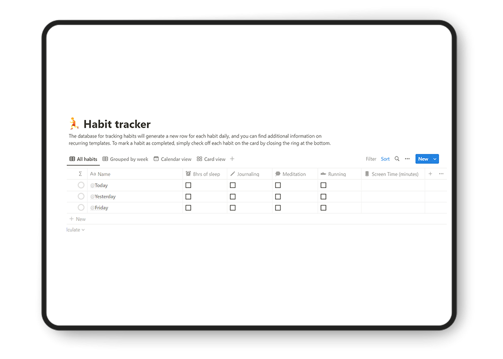 Personal growth | Notion Template gallery image