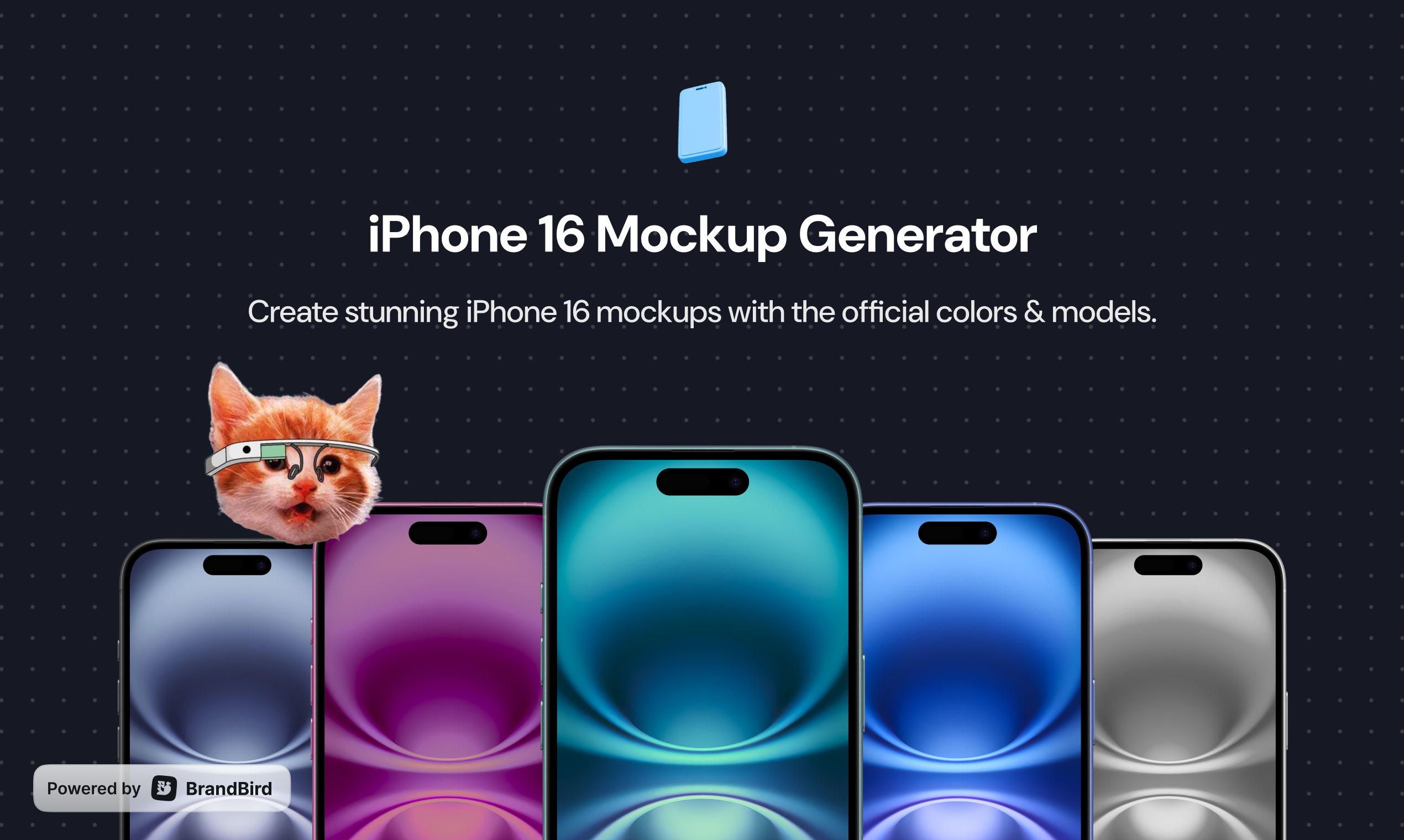 iPhone 16 макетов - Бесплатный генератор макетов для устройств iPhone 16 от Brandbird медиа 2