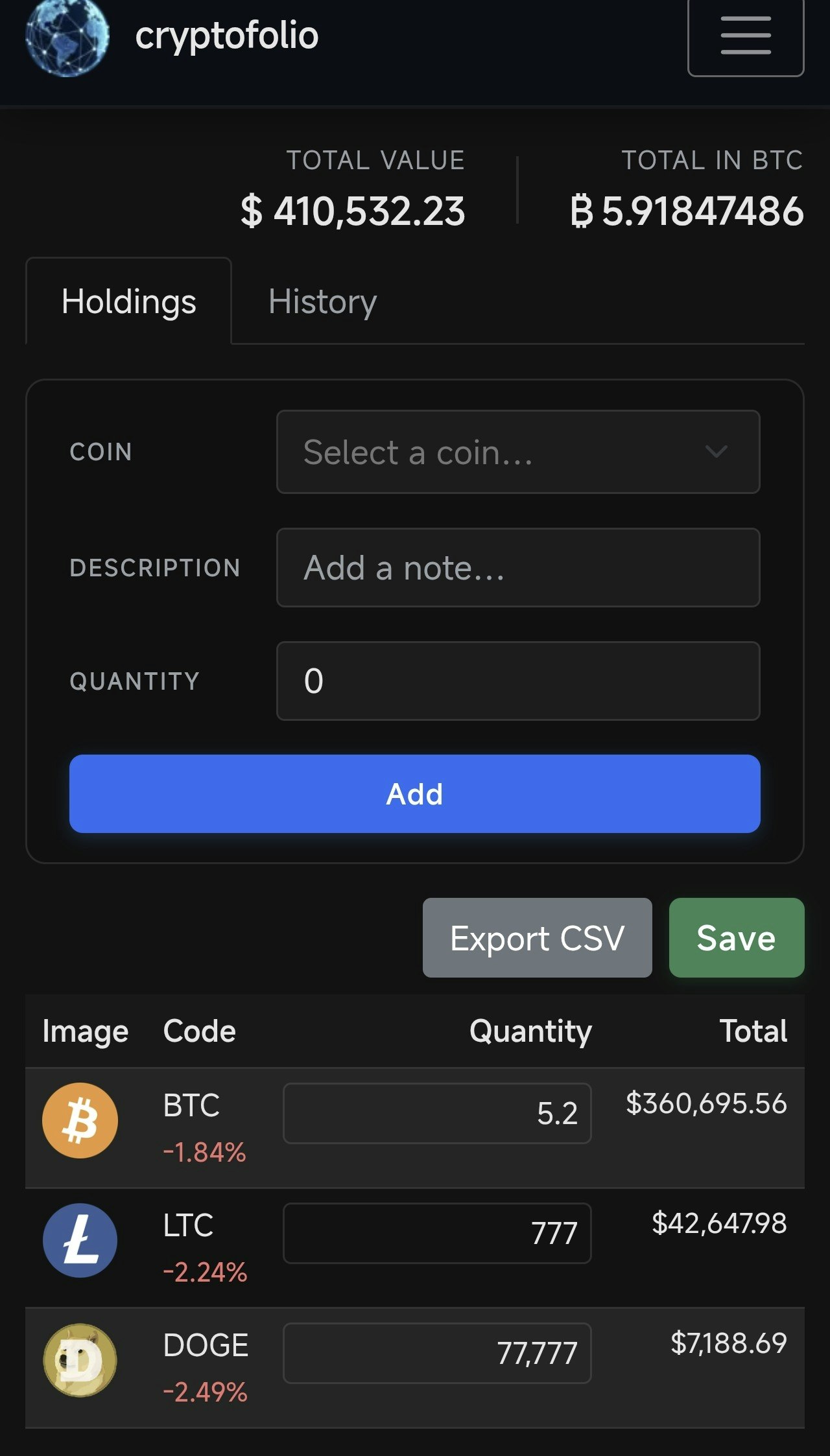 cryptofolio gallery image