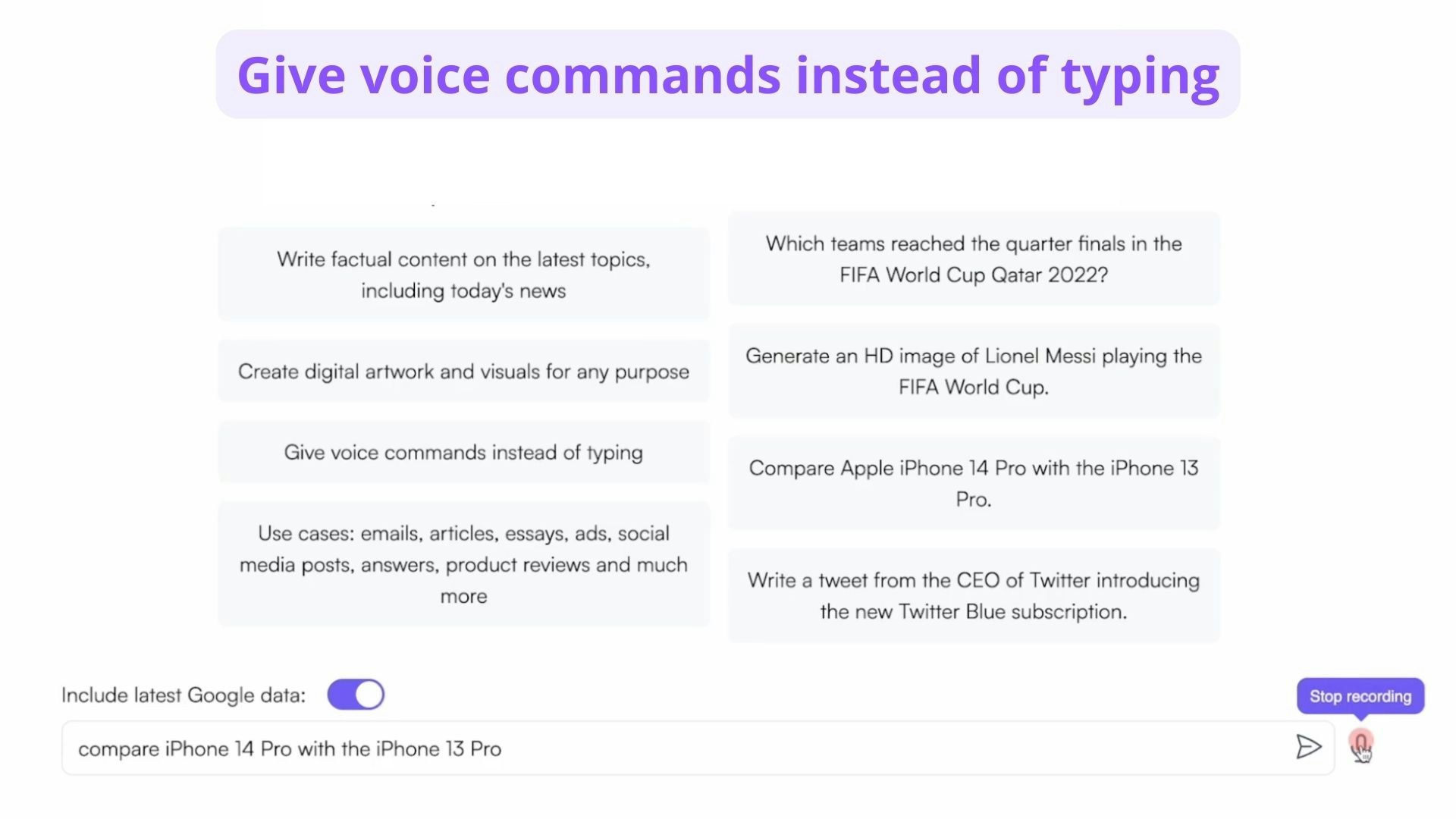 Chatsonic - Como chatgpt pero con datos en tiempo real, imágenes y búsqueda de voz media 5