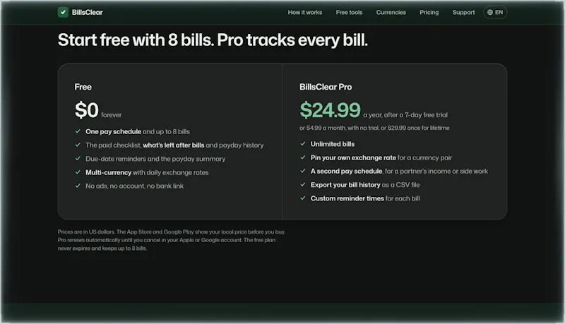 BillsClear screenshot 3