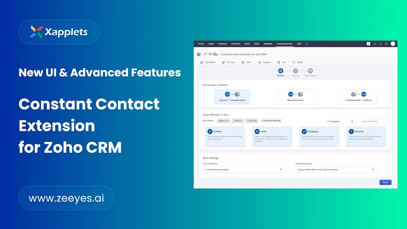 Constant Contact for Zoho CRM  screenshot 1 (video preview)