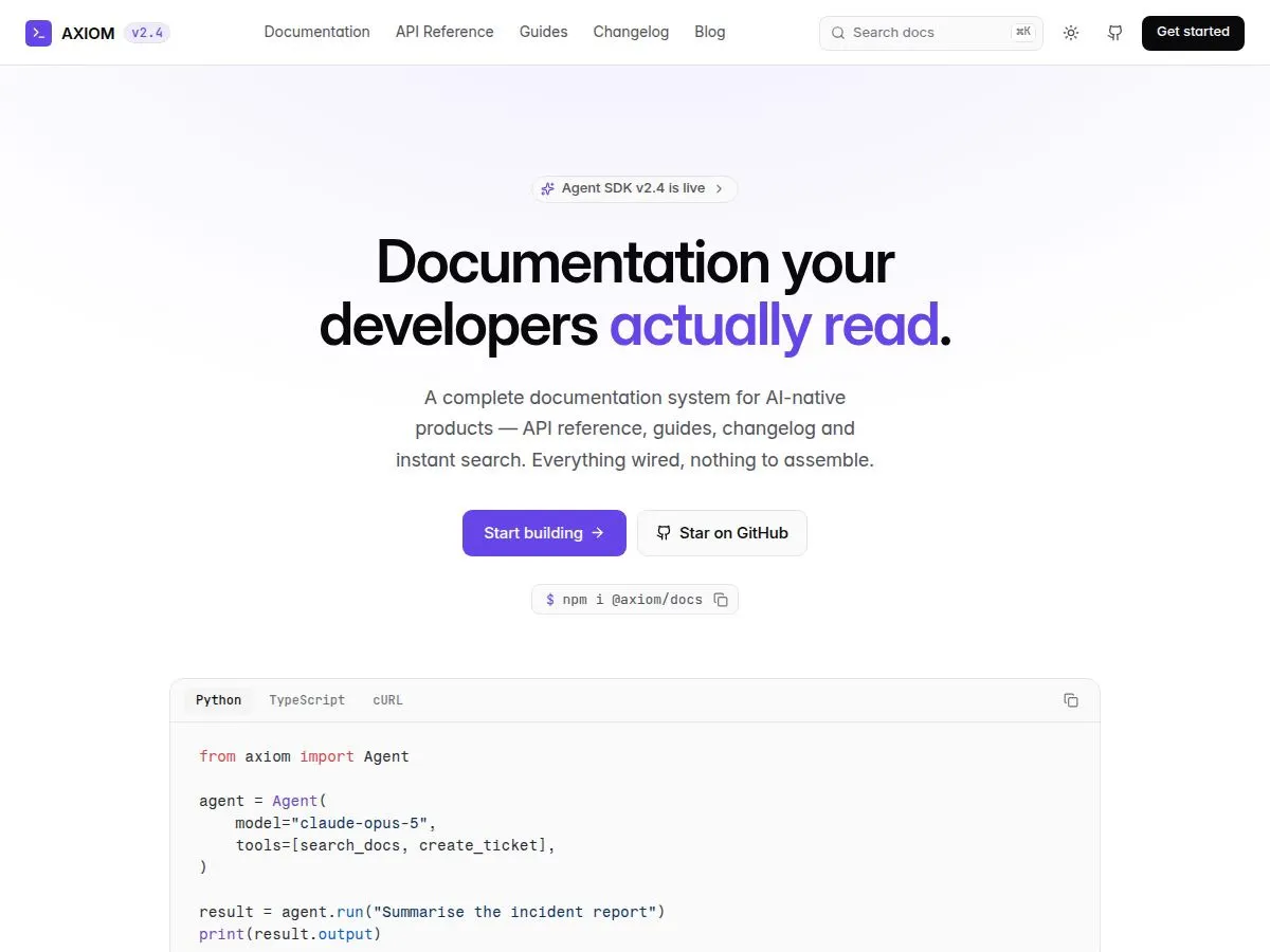 Axiom Docs gallery image