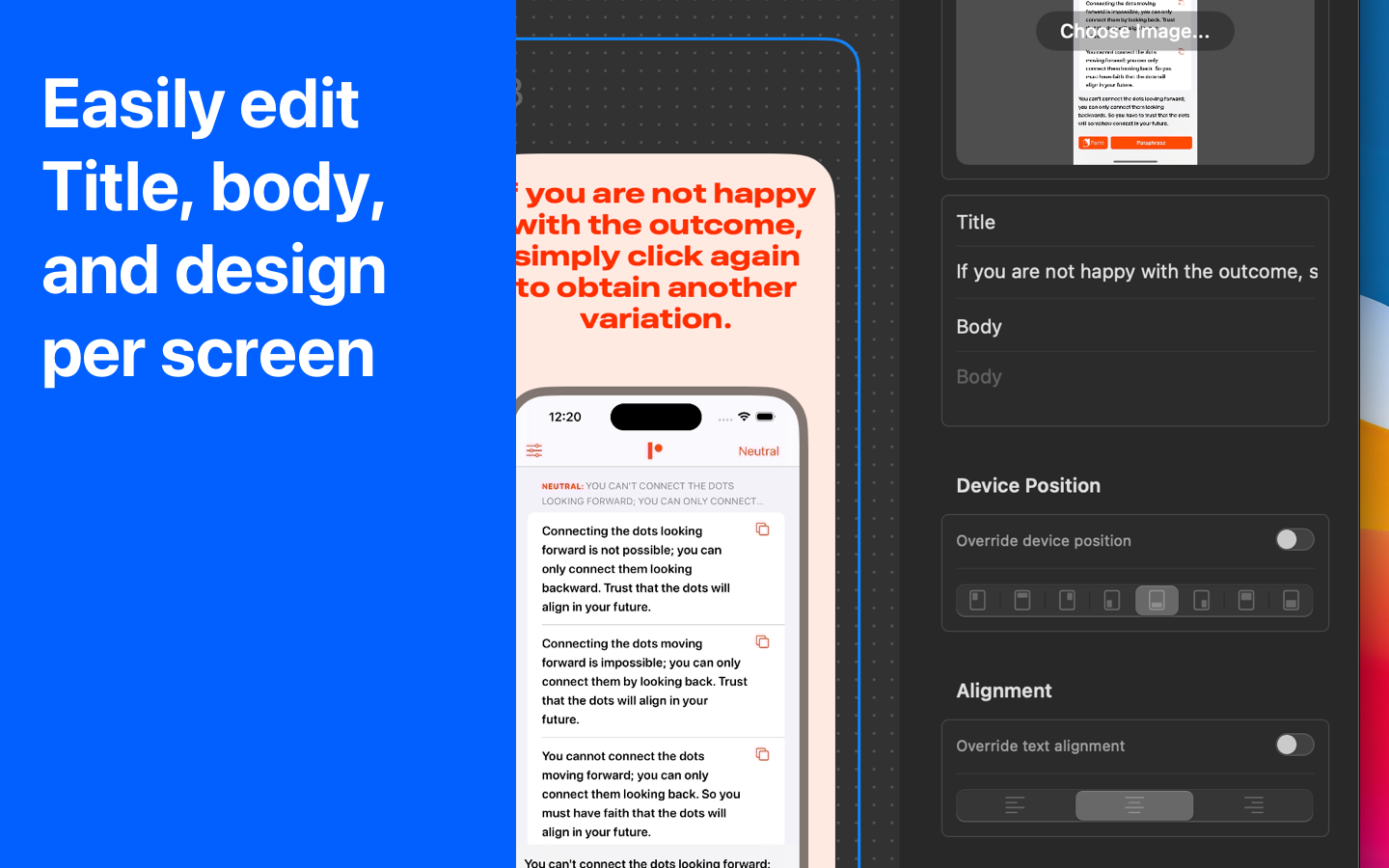 Студия экрана - Производитель скриншотов App Store медиа 6