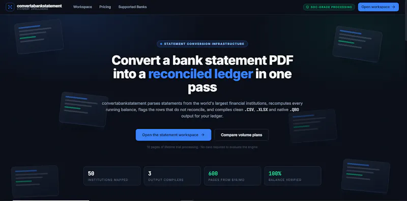 Convertabankstatement.com screenshot 1