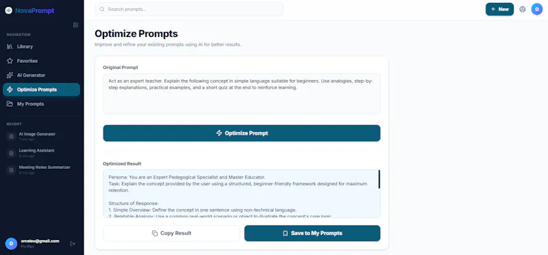 NovaPrompt screenshot 2