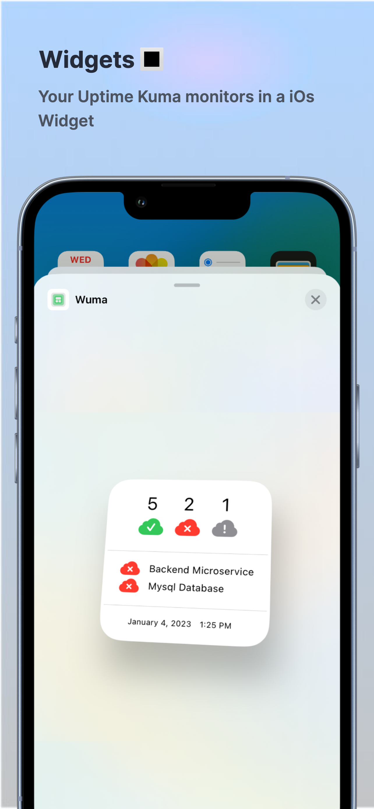 WUMA - अपटाइम कुमा प्रबंधक - IPhone, iPad और Apple वॉच पर अपटाइम कुमा मीडिया 2
