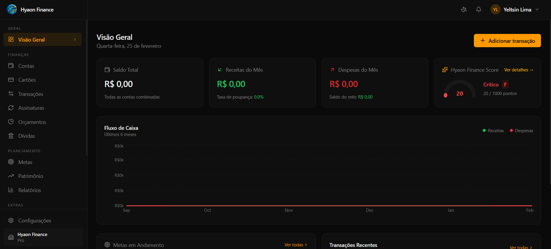 Hyaon Finance - Main product screenshot demonstrating key features and user interface