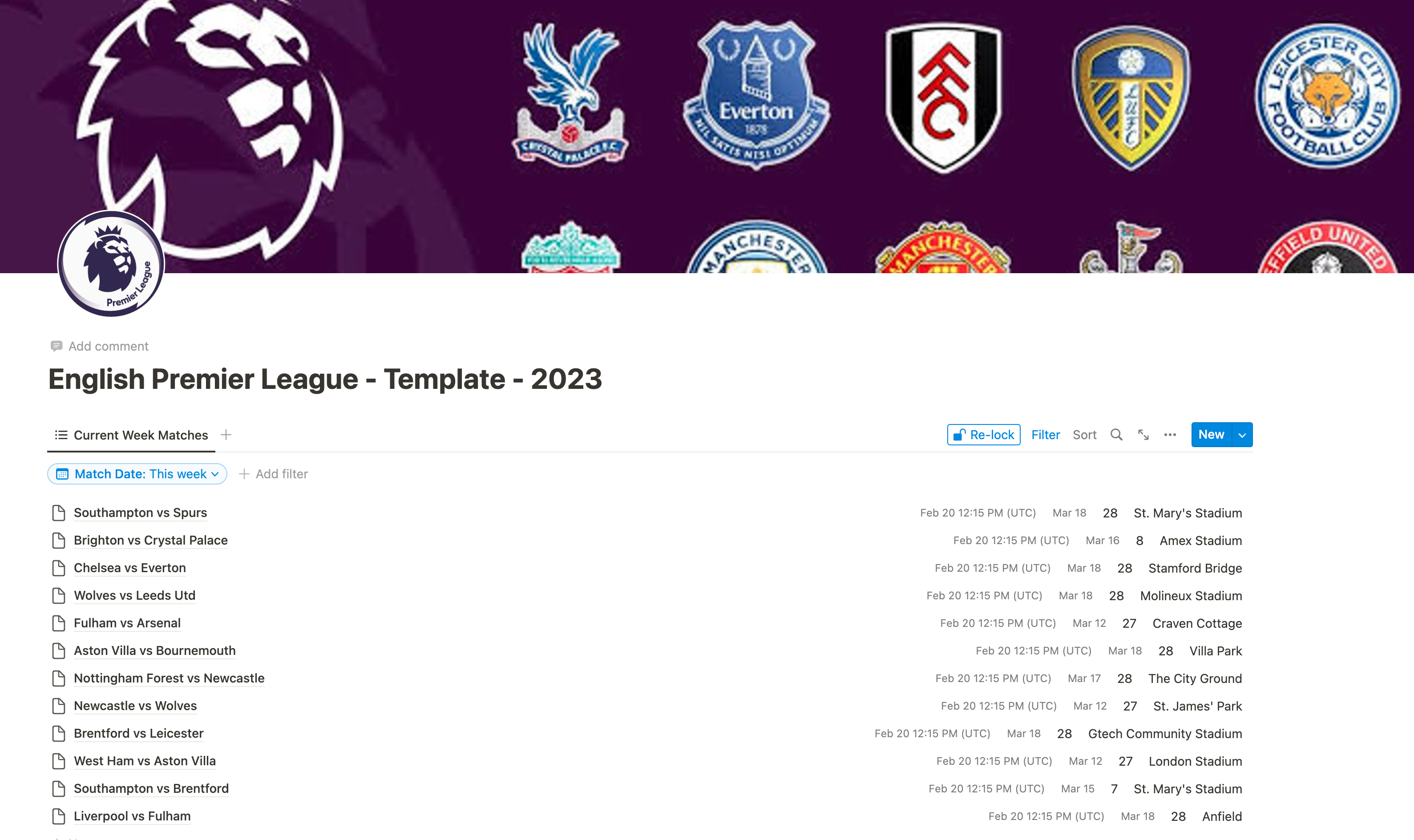 개념 달력 EPL-2023 - 2023 년 영어 프리미어 리그 캘린더 미디어 2