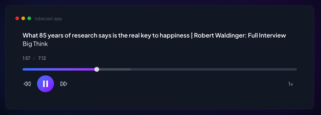 TubeCast - Main product screenshot demonstrating key features and user interface