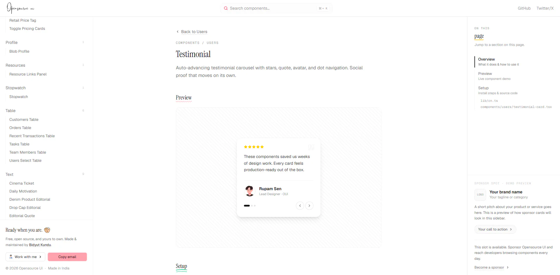 Opensource UI gallery image