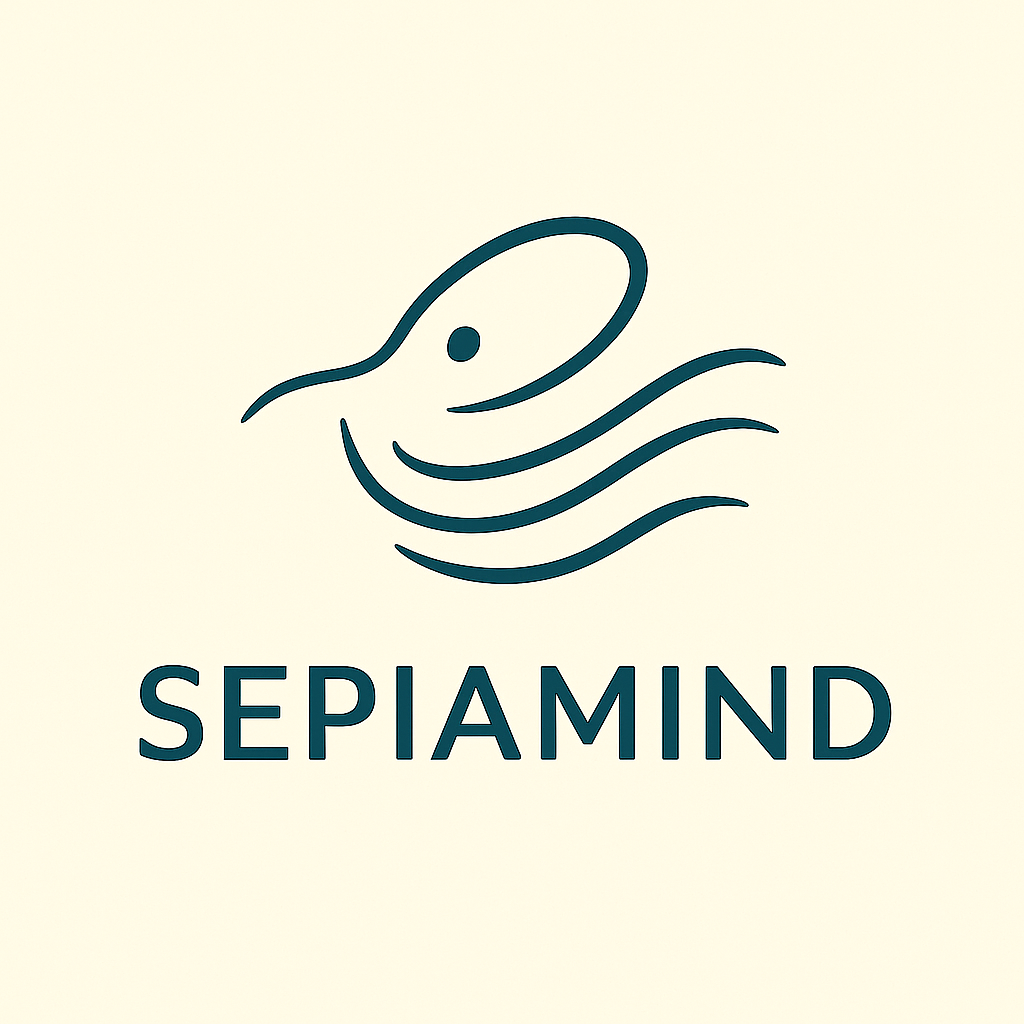 SepiaMind - Product Hunt launch logo and brand identity