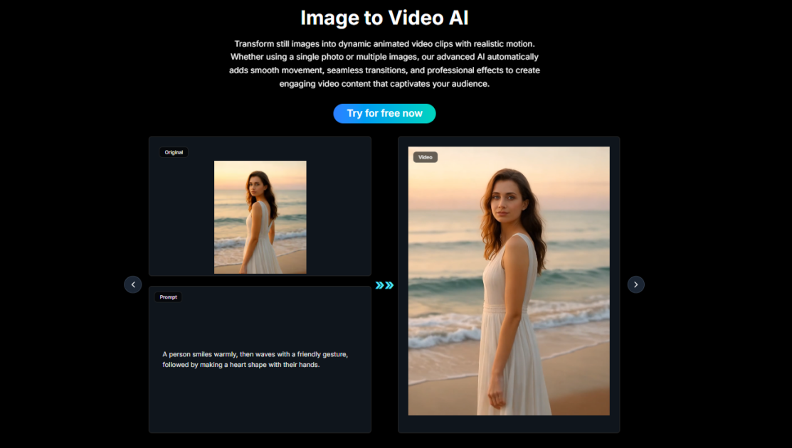 Image to Video AI - Screenshot 2 showing product features and functionality