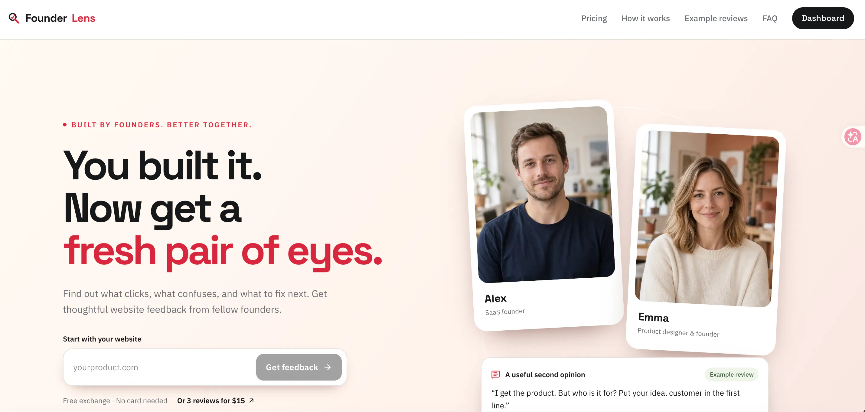 FounderLens:Real feedback from founders gallery image