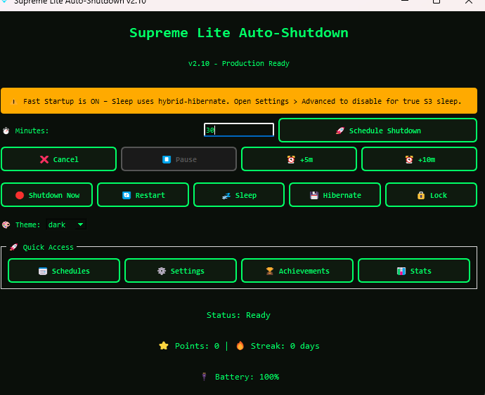 Auto Shutdown for Windows 10/11 - Main product screenshot demonstrating key features and user interface