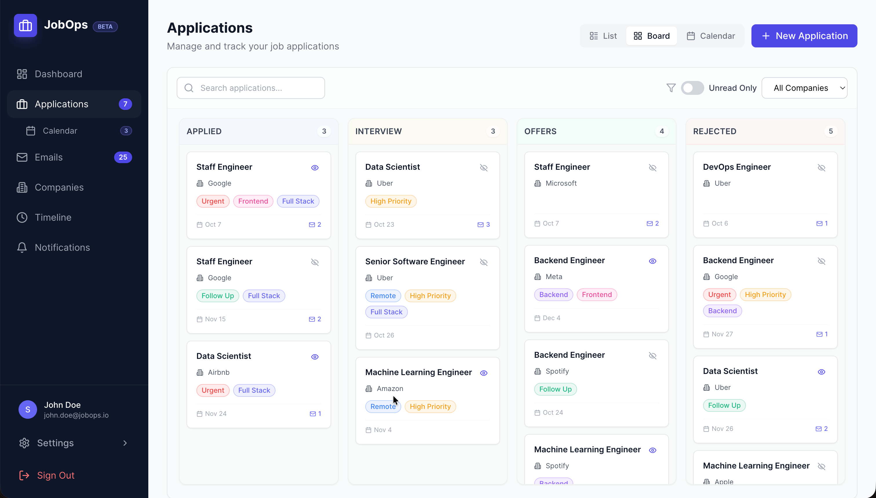JobOps - AI Job Application Tracker - Screenshot 2 showing product features and functionality