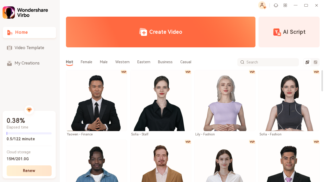 Média Wondershare Virbo - Virbo permet aux utilisateurs de créer une vidéo AI Avatar. 1
