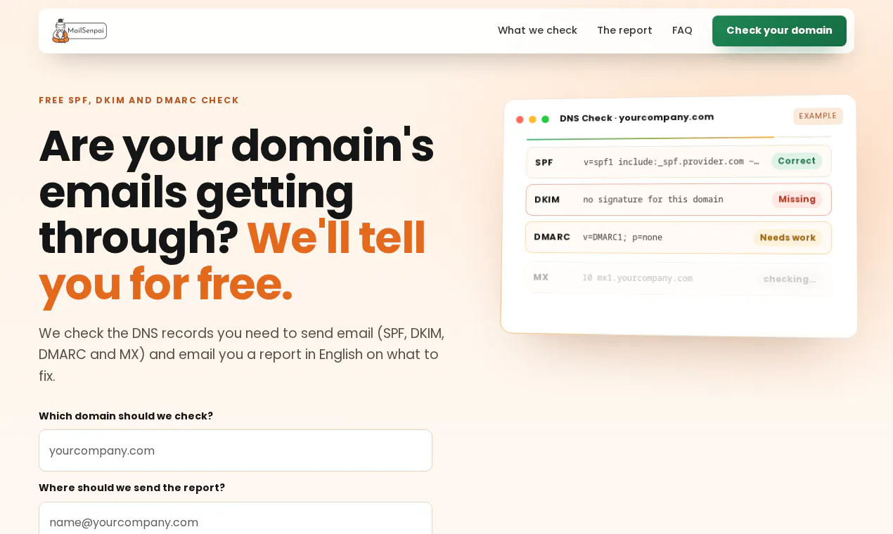 MailSenpai DNS Check gallery image