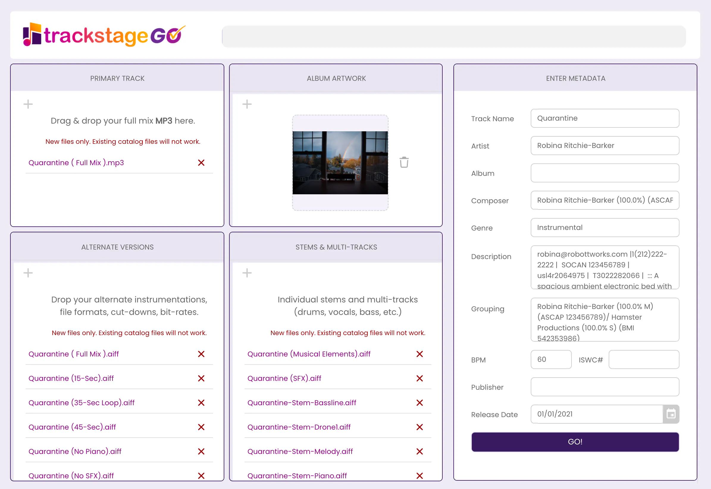 TrackStage 3.0 screenshot
