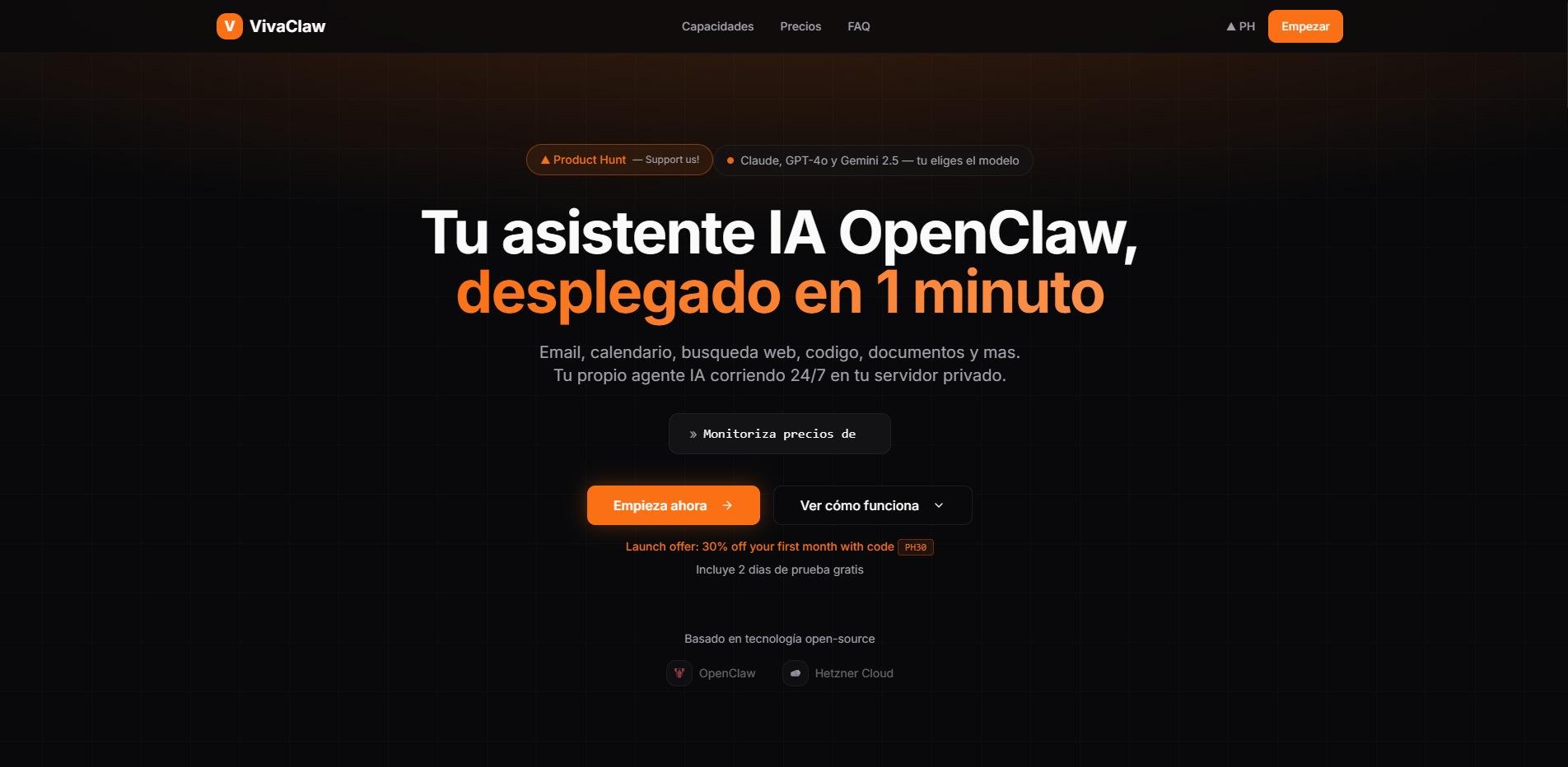 VivaClaw - Main product screenshot demonstrating key features and user interface