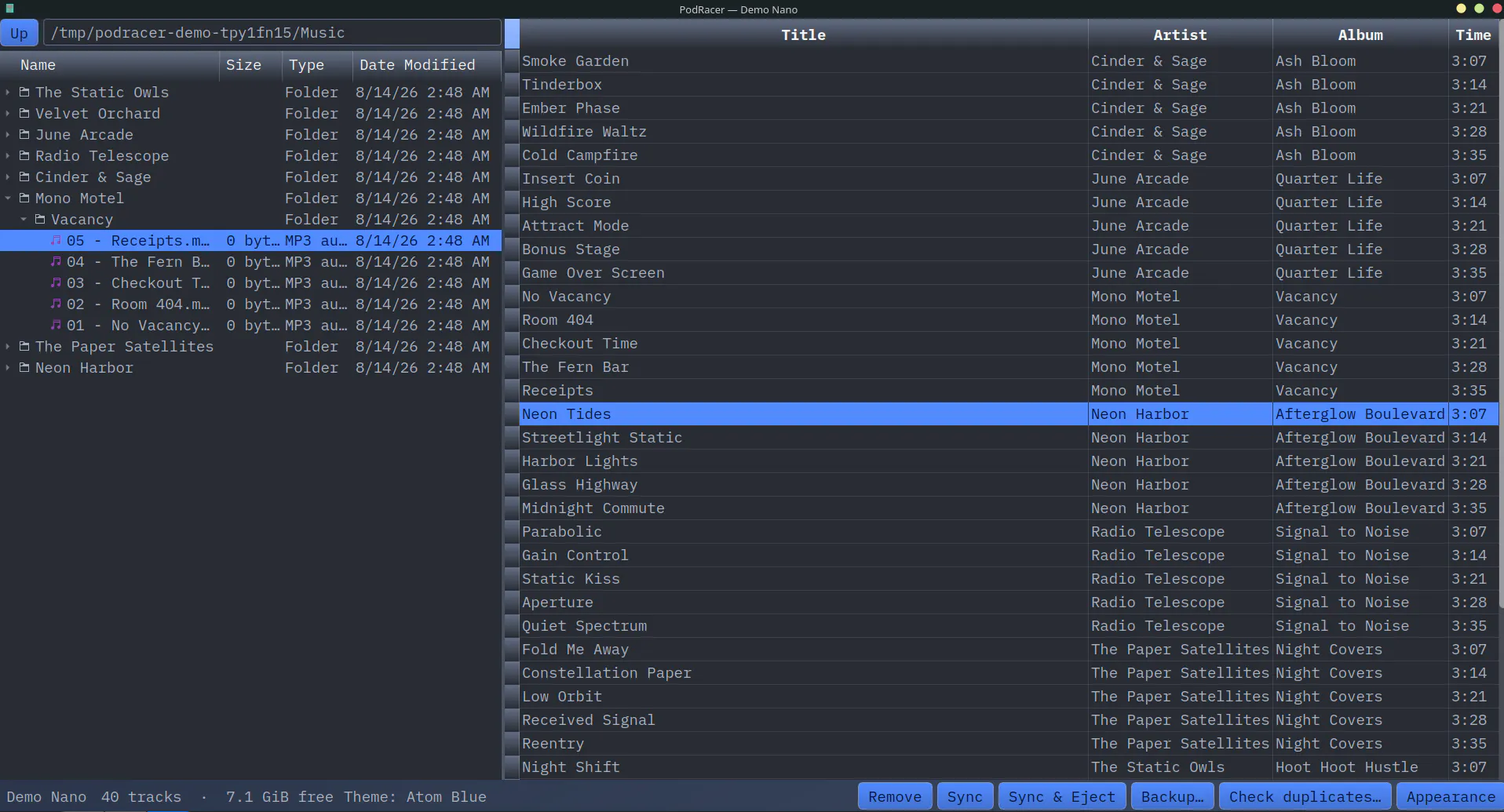 PodRacer: Manage your iPod on Linux.