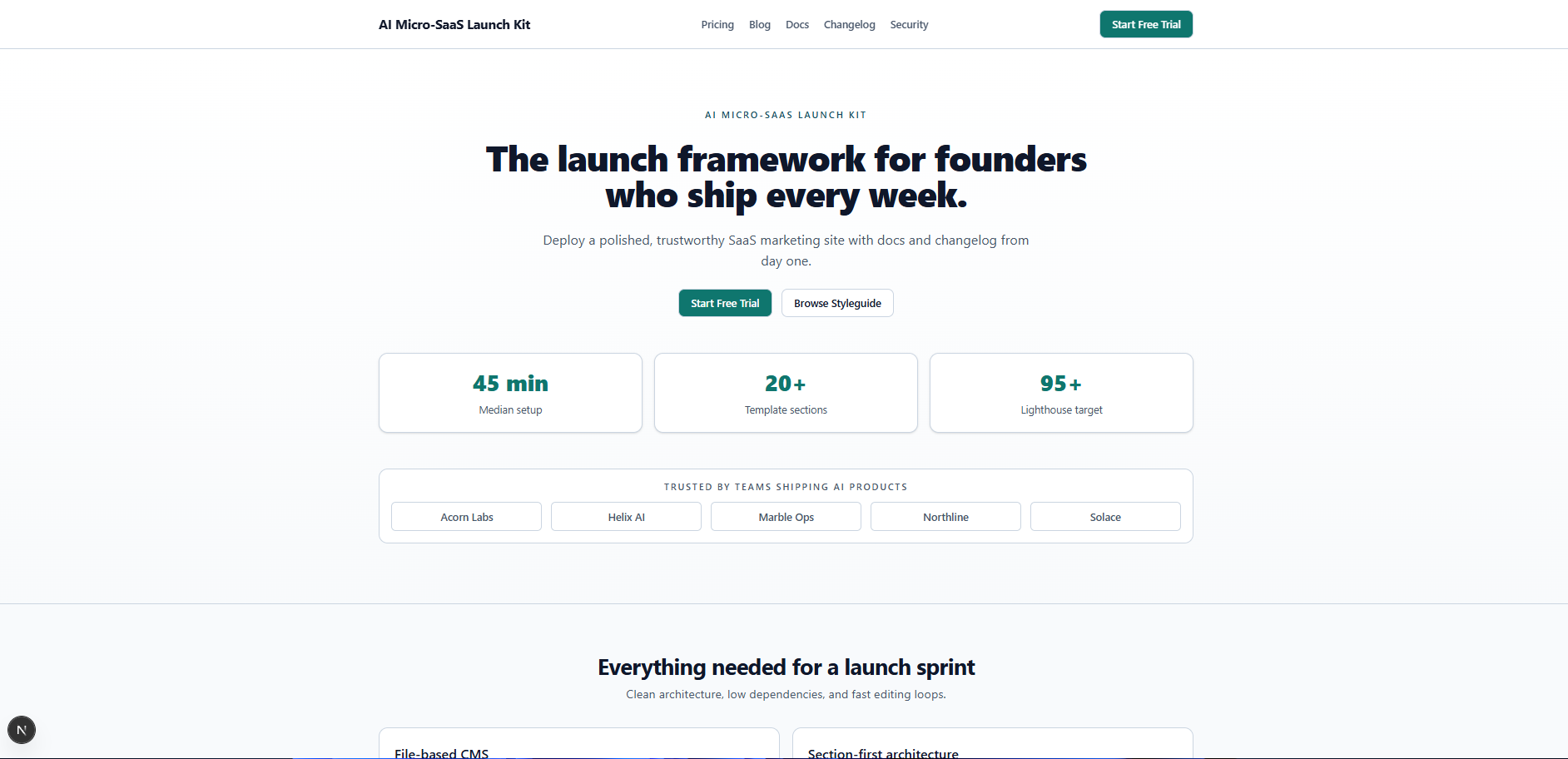 LaunchKit – Next.js SaaS Template