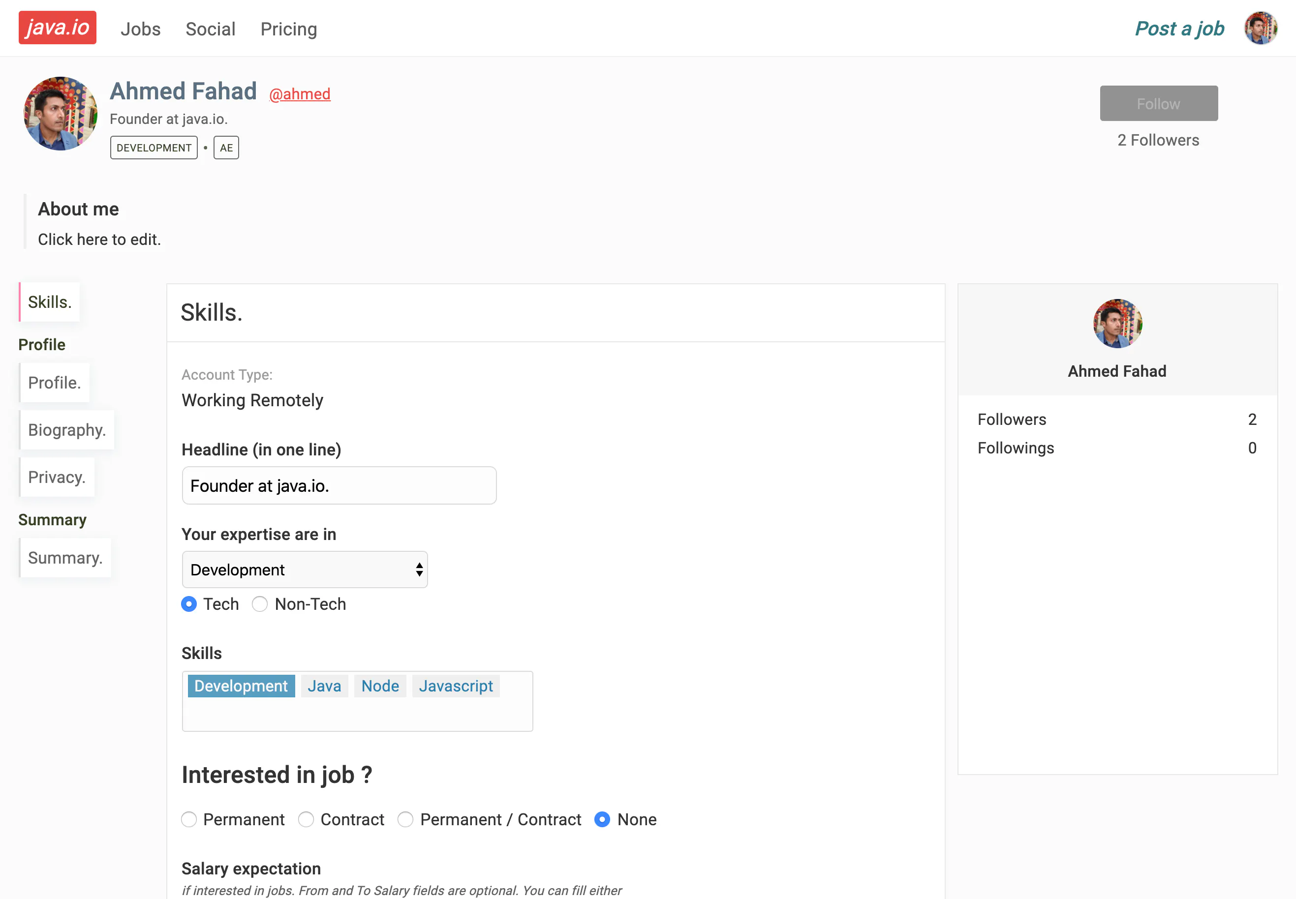 Java.io : Remote Jobs & Social Platform gallery image