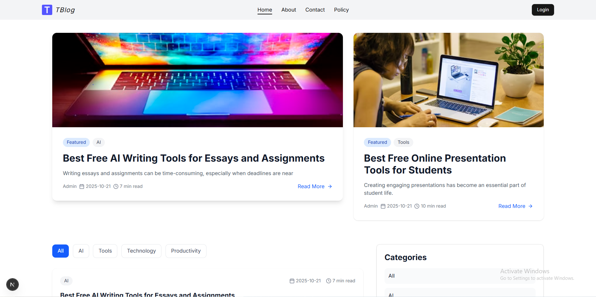 Telex Blog Starter Kit gallery image