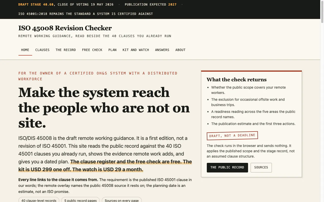 ISO 45008 Revision Checker gallery image