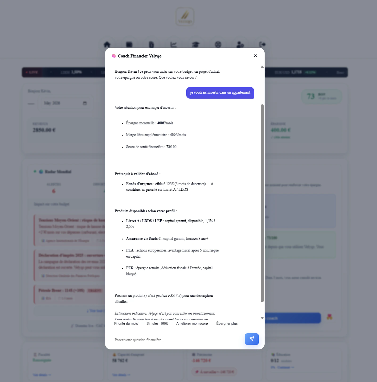 Velyqo — AI financial coach screenshot 3