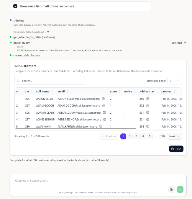 Query.Design — AI Dashboards & Analytics - Screenshot 2 showing product features and functionality