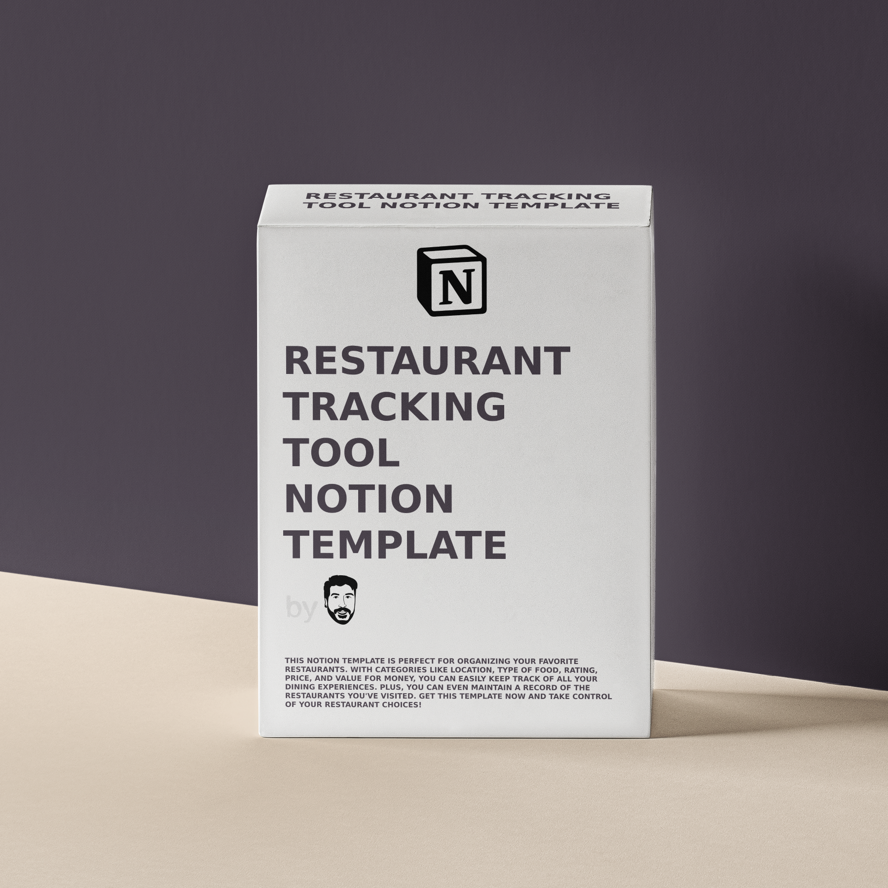 Modello di nozione per lo strumento di tracciamento del ristorante