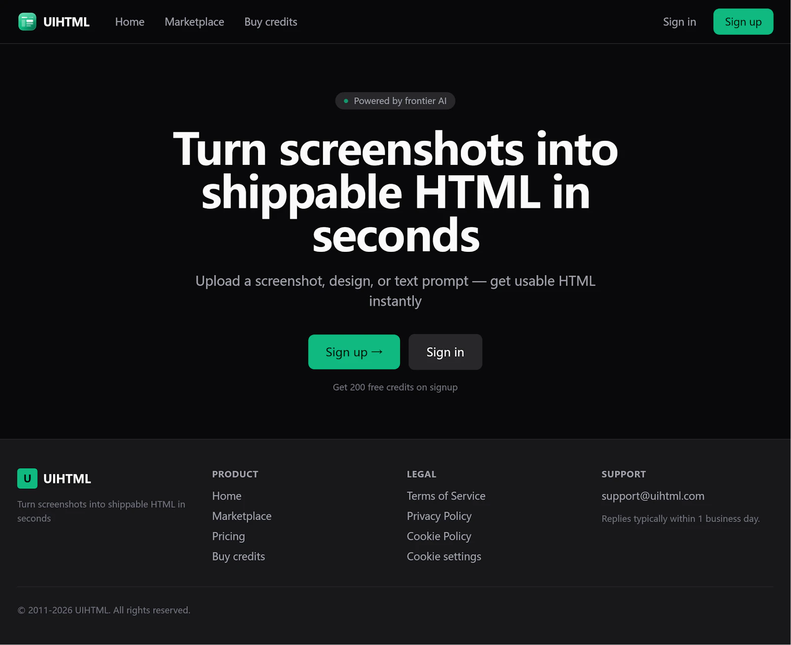 uihtml – Screenshot to HTML screenshot 1