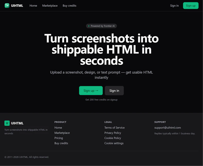 uihtml – Screenshot to HTML screenshot 1