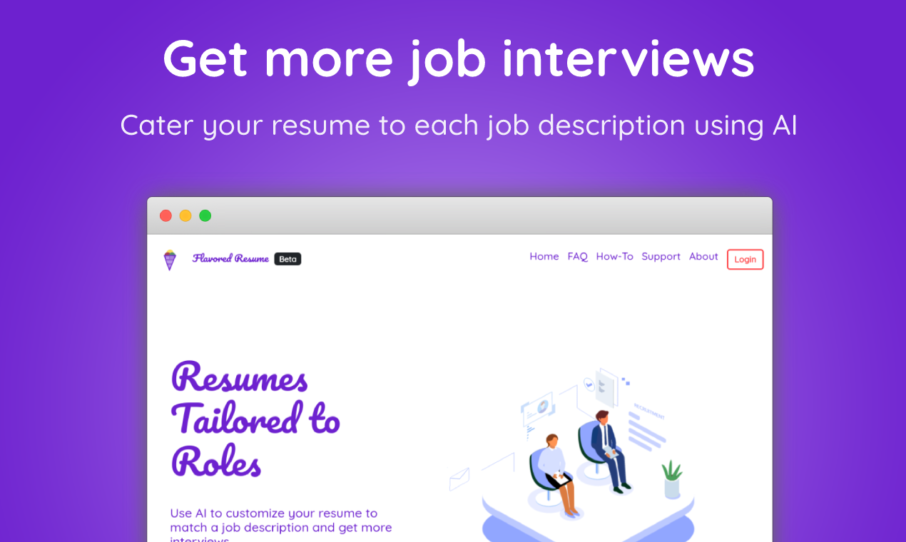 startuptile Flavored Resume-Rewrite your resume to match job descriptions using AI